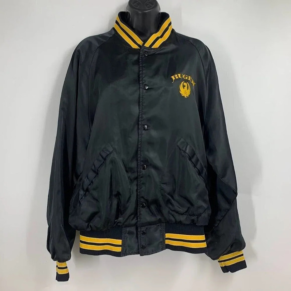 Pla Jac By Dunbrooke Men's Vintage Snap Up Ruger Classic Bomber Jacket Size L - Picture 1 of 10